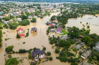 flood in residential area
