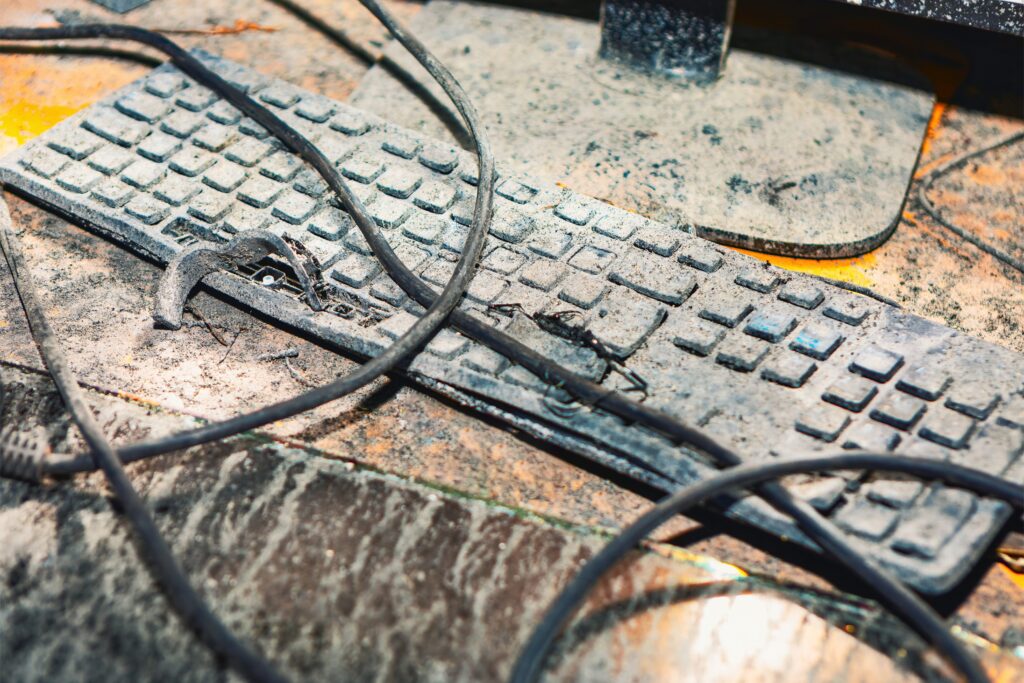 Aftermath of an earthquake in the office.