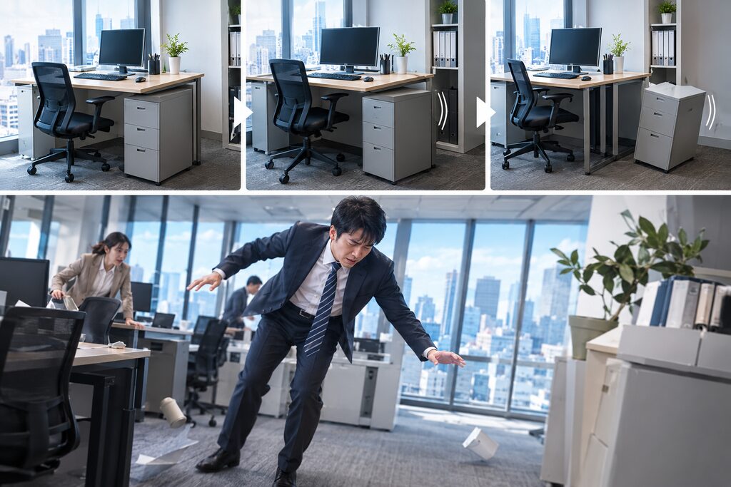 Repeated movement can gradually change the position of furniture or equipment. For people, prolonged movement can make it difficult to maintain balance.