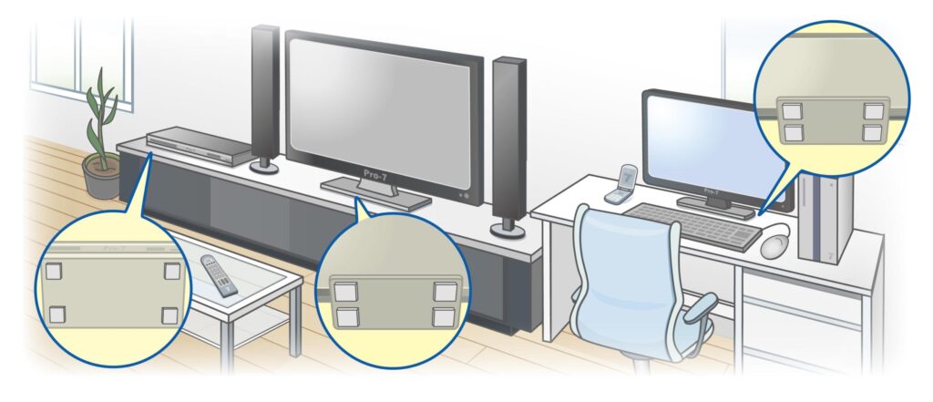 use of Anti-Seismic padsin rooms