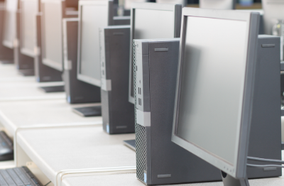 PC monitors, laptops, and multifunction printers on your desk may slide off or bounce around due to the shaking caused by an earthquake.